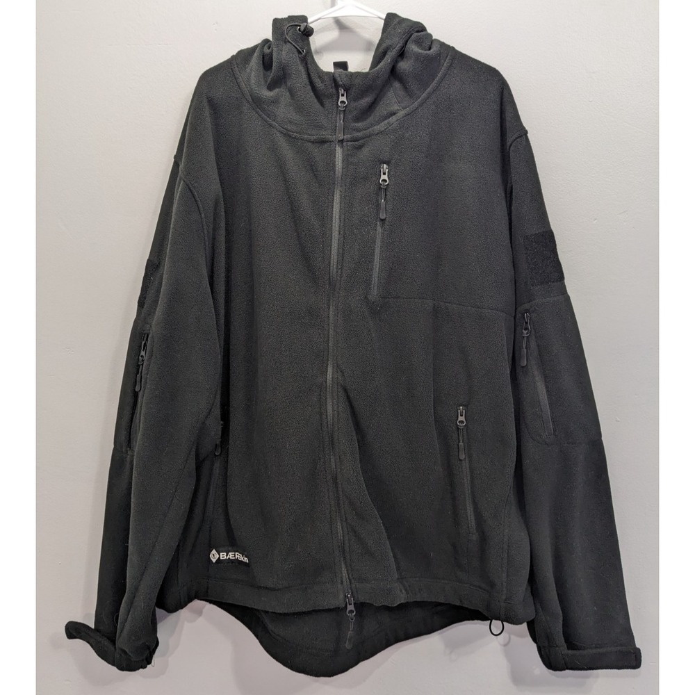 Baerskin Tactical Fleece Full Zip Hoodie Outdoor Military Jacket Black 3XL
